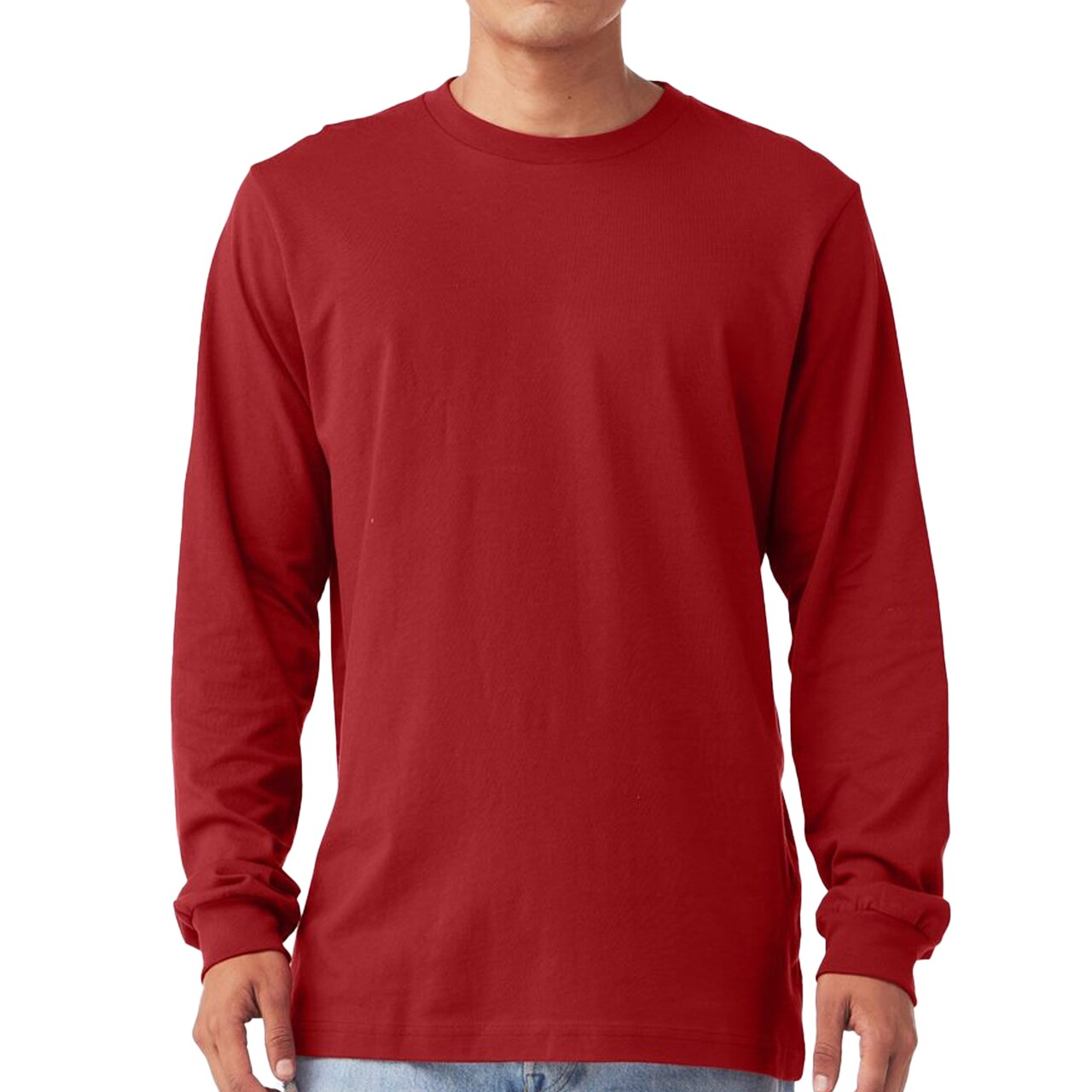 Bella + Canvas Long Sleeve T-Shirt, Men’s Heavy Cotton Jersey Tee.